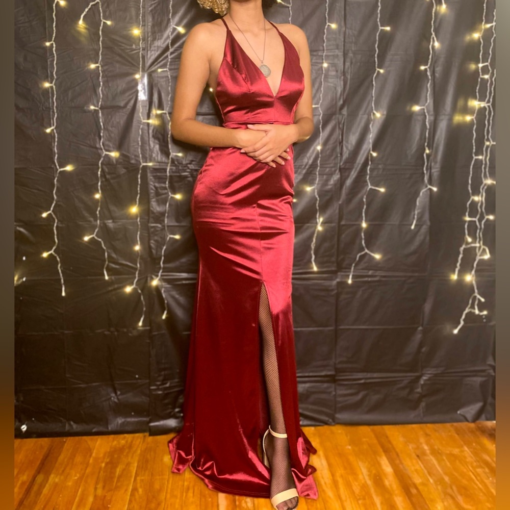 Windsor dress, formal, dark red